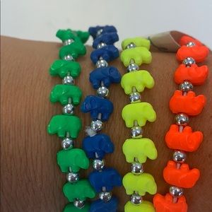 NWT Neon Elephant Bracelets